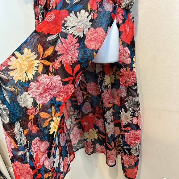 Time and Tru Floral Sheer Side Split Bathing Suit Cover Up Size 1X - Picture 4 of 9